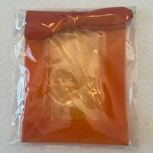 Mary Kay cosmetics velocity vinyl gift bag window bow orange